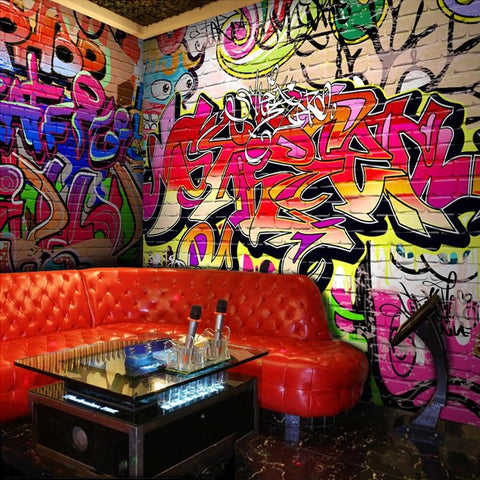 Image of Colorful Graffiti Wallpaper Mural, Custom Sizes Available Maughon's