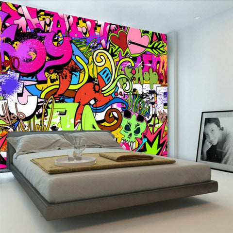 Image of Colorful Grafitti Art Wallpaper Mural, Custom Sizes Available Wall Murals Maughon's