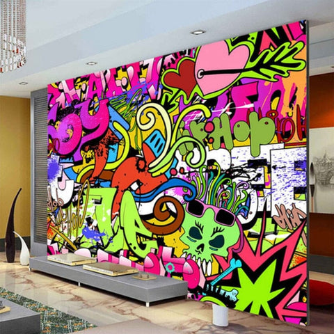 Image of Colorful Grafitti Art Wallpaper Mural, Custom Sizes Available Wall Murals Maughon's
