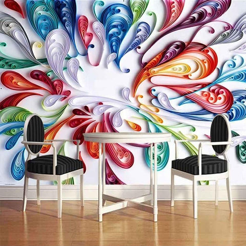 Image of Colorful Swirls Wallpaper Mural, Custom Sizes Available Maughon's