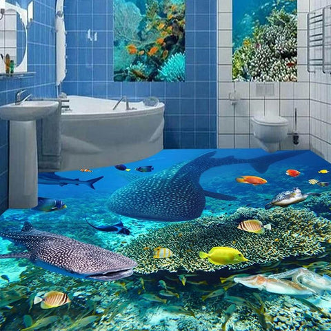 Image of Coral Reef Floor Mural, Custom Sizes Available Household-Wallpaper-Floor Maughon's