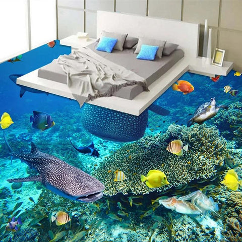 Image of Coral Reef Floor Mural, Custom Sizes Available Household-Wallpaper-Floor Maughon's