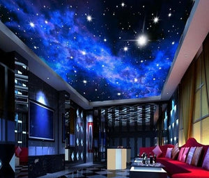 Starry Night Sky Ceiling Mural, Custom Sizes Available