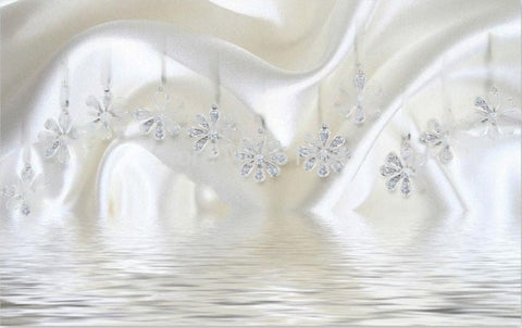 Image of Dramatic Diamond and Silk Wallpaper Mural, Custom Sizes Available