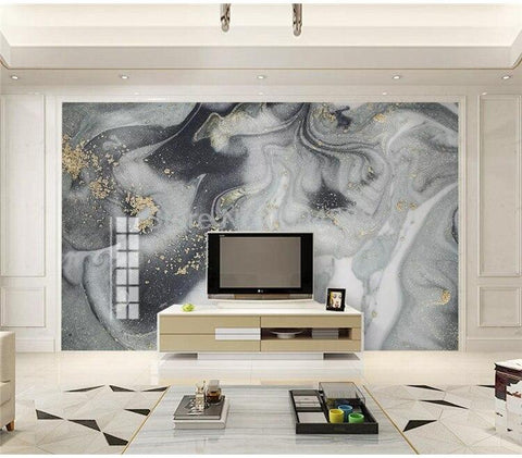 Image of Mural Mármol Gris Oscuro, Gris y Blanco, Tamaños Personalizados Disponibles
