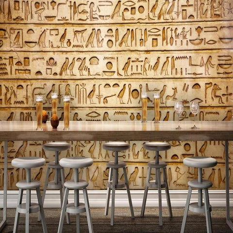 Image of Egyptian Hieroglyphs Wallpaper Mural, Custom Sizes Available Maughon's