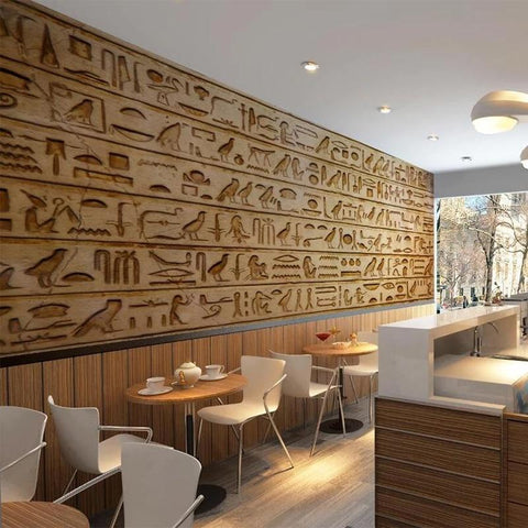 Image of Egyptian Hieroglyphs Wallpaper Mural, Custom Sizes Available Maughon's