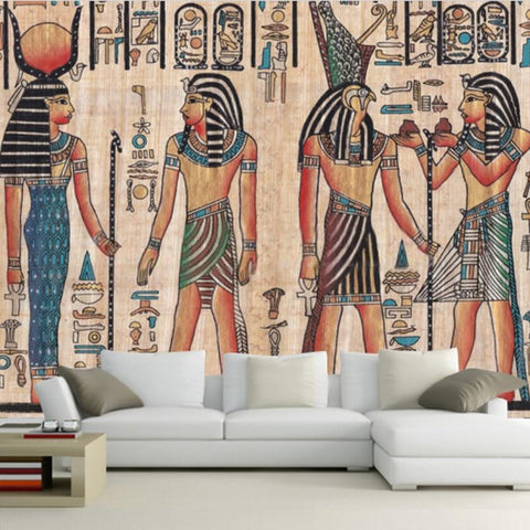 Image of Egyptian Pharaoh and Queen Wallpaper Mural, Custom Sizes Available Household-Wallpaper Maughon's