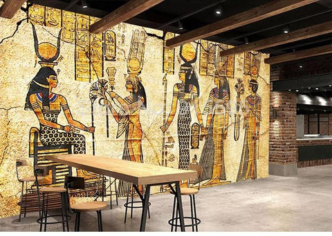 Image of Egyptian Queen Hieroglyphs Wallpaper Mural, Custom Sizes Available Wall Murals Maughon's