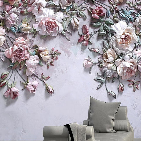 Image of Enchanting 3D Rose Wallpaper Mural, Custom Sizes Available Maughon's