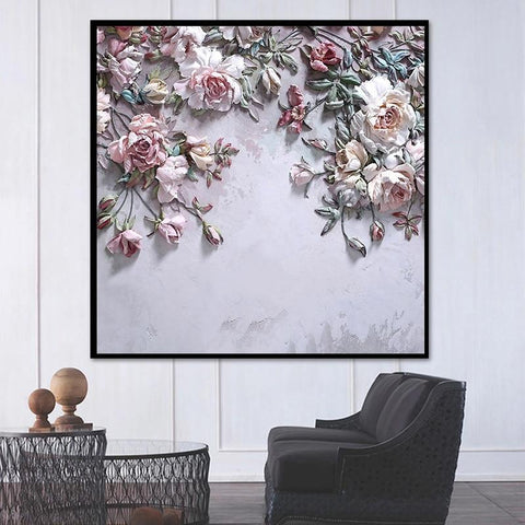 Image of Enchanting 3D Rose Wallpaper Mural, Custom Sizes Available Maughon's