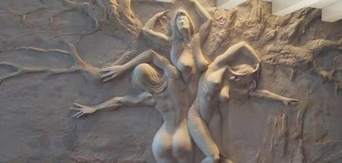 Image of Three Graces Abstract Wallpaper Mural, Custom Sizes Available