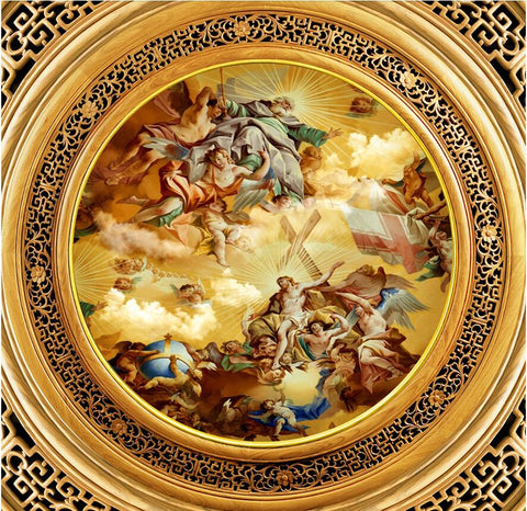 Image of European Classical Religious Oil Painting Ceiling Mural, Custom Sizes Available Ceiling Murals Maughon's
