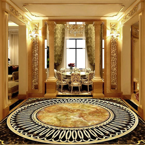 Image of European Style Marble-look Vinyl PVC Floor Mural, Self Adhesive, Custom Sizes Available Household-Wallpaper-Floor Maughon's