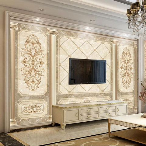 Image of European Style Ornate Panel Wallpaper Mural, Custom Sizes Available Household-Wallpaper Maughon's