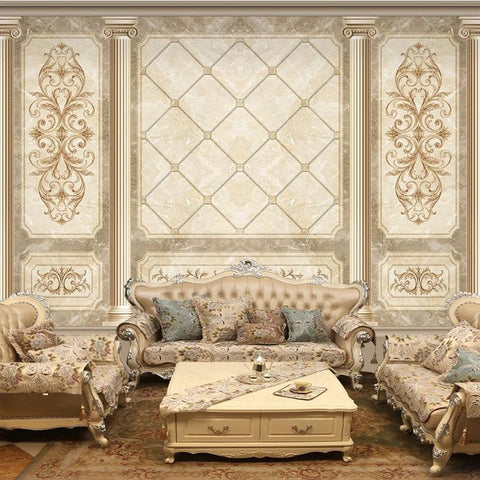 Image of European Style Ornate Panel Wallpaper Mural, Custom Sizes Available Household-Wallpaper Maughon's