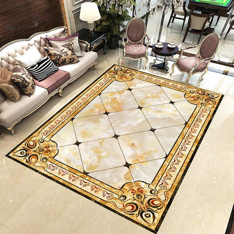 Image of European Style Rug Vinyl PVC Floor Mural, Self Adhesive, Custom Sizes Available Household-Wallpaper-Floor Maughon's