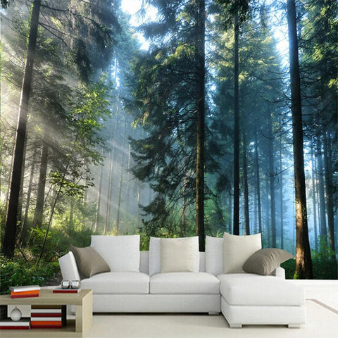 Image of Evergreen Forest Wallpaper Mural, Custom Sizes Available Household-Wallpaper Maughon's