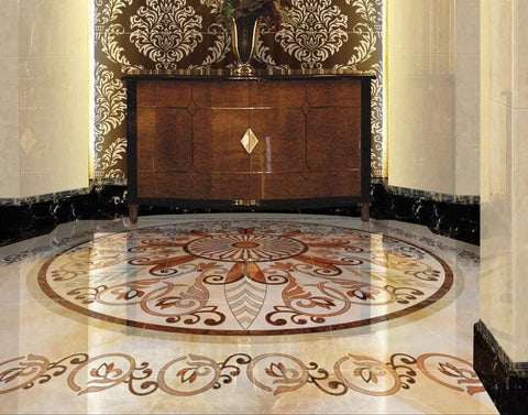 Image of Exquisite Design Marble Like PVC Vinyl Floor Mural, Self-Adhesive, Custom Sizes Available Household-Wallpaper-Floor Maughon's