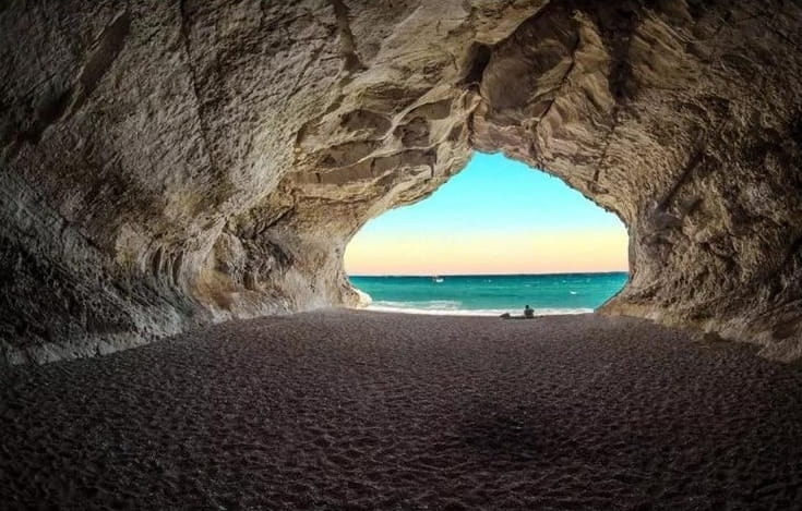 Seaside Cave Wallpaper Mural, Custom Sizes Available