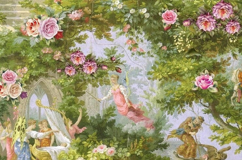 Image of Fairies and Roses Wallpaper Mural, Custom Sizes Available Wall Murals Maughon's