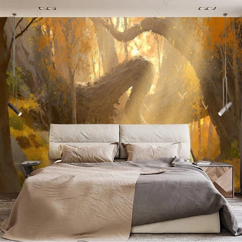 Image of Fantasy Foggy Morning Forest Wallpaper Mural, Custom Sizes Available Wall Murals Maughon's