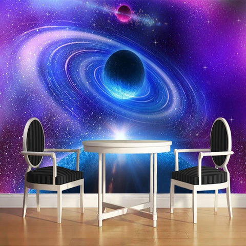 Image of Fantasy Planets With Rings Wallpaper Mural, Custom Sizes Available Household-Wallpaper Maughon's