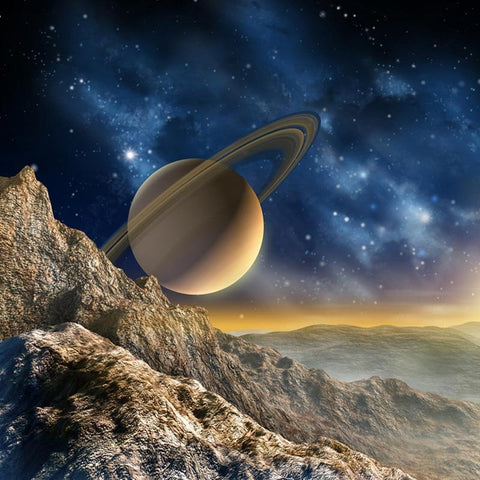 Image of Fantasy Sunrise Over Rocky Planet Wallpaper Mural, Custom Sizes Available Household-Wallpaper Maughon's
