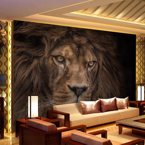 Image of Fierce Lion Wallpaper Mural, Custom Sizes Available Household-Wallpaper Maughon's