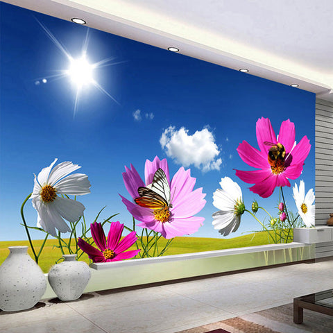 Image of Flowers in the Sun Wallpaper Mural, Custom Sizes Available Wall Murals Maughon's