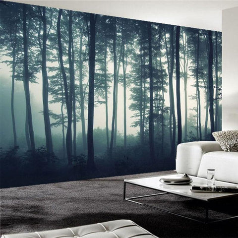 Image of Foggy Forest Wallpaper Mural, Custom Sizes Available Maughon's 