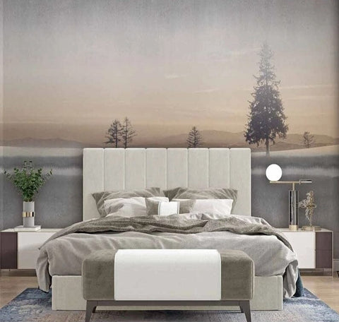 Image of Foggy Morning Landscape Wallpaper Mural, Custom Sizes Available Wall Murals Maughon's