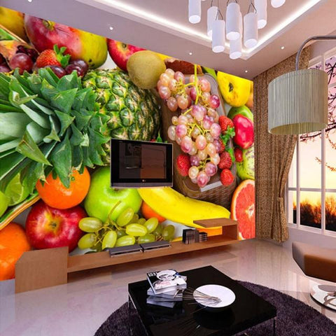 Image of Fresh Fruits and Vegetables Wallpaper Mural, Custom Sizes Available Maughon's B 1 ㎡