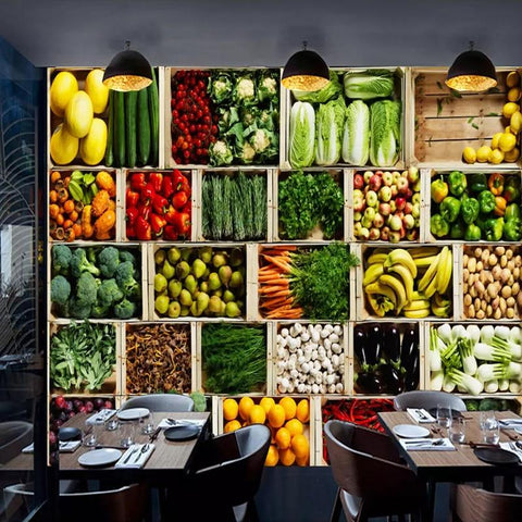 Image of Fruit and Vegetable Wallpaper Mural Household-Wallpaper Maughon's