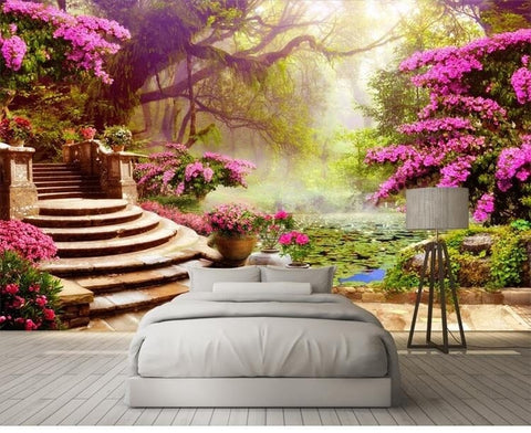 Image of Garden Forest Landscape Wallpaper Mural, Custom Sizes Available Wall Murals Maughon's