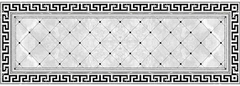 Image of Geometric Black and White Rug Self Adhesive Floor Mural, Custom Sizes Available Household-Wallpaper-Floor Maughon's