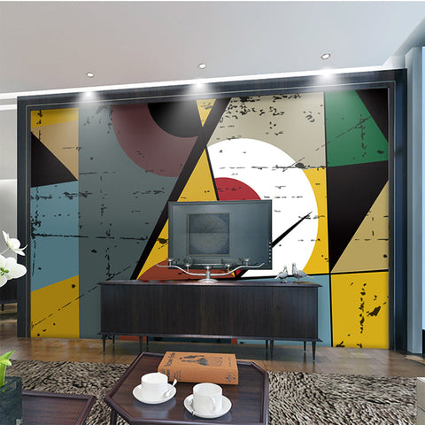 Image of Geometric Figure Abstract Painting Wallpaper Mural, Custom Sizes Available Wall Murals Maughon's