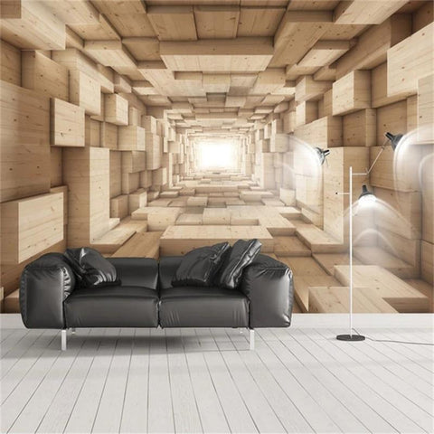 Image of Geometric Spatial Expansion Wallpaper Mural, Custom Sizes Available Household-Wallpaper Maughon's