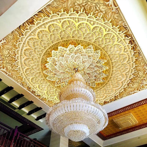 Image of Gold and Diamond Medallion Ceiling Mural, Custom Sizes Available Household-Wallpaper Maughon's