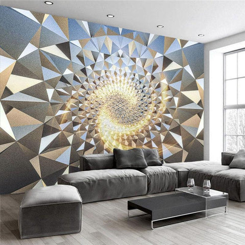 Image of Gold Metal Spiral Pattern Wallpaper Mural, Custom Sizes Available Household-Wallpaper Maughon's