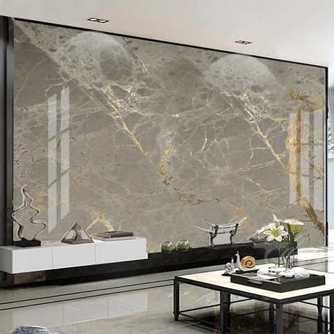 Image of Gold Vein and Gray Marble Wallpaper Mural, Custom Sizes Available Household-Wallpaper Maughon's