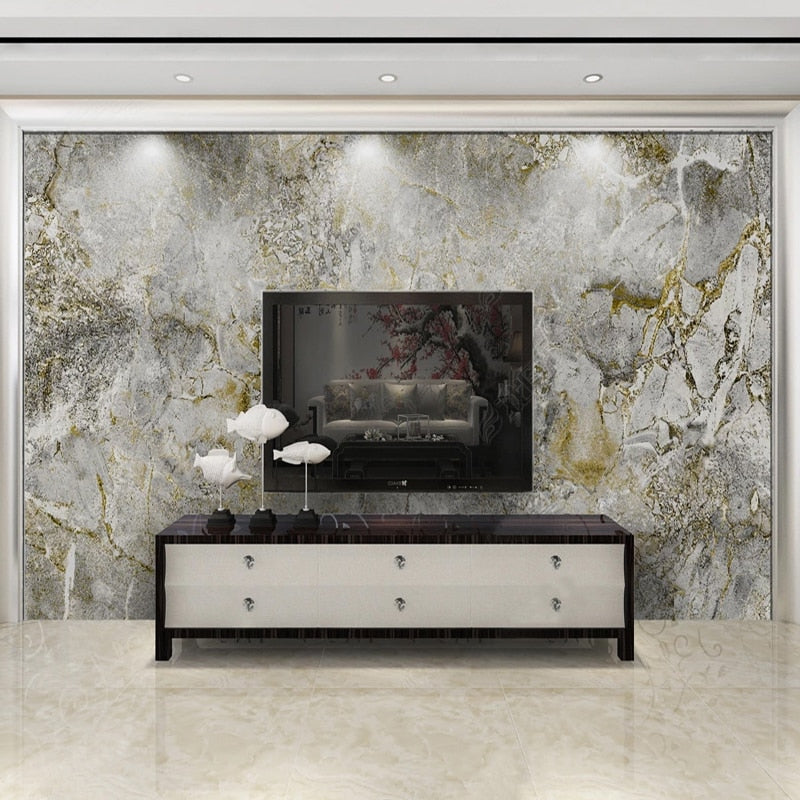 Gold/Gray Marble Wallpaper Mural, Custom Sizes Available Wall Murals Maughon's