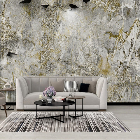 Image of Gold/Gray Marble Wallpaper Mural, Custom Sizes Available Wall Murals Maughon's Waterproof Canvas