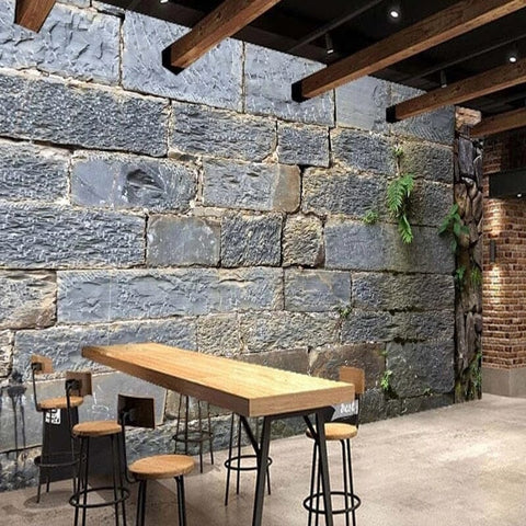 Image of Granite Block Wall Wallpaper Mural, Custom Sizes Available Wall Murals Maughon's