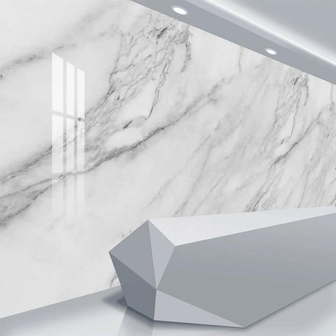 Image of Gray and White Marble Wallpaper Mural, Custom Sizes Available Maughon's