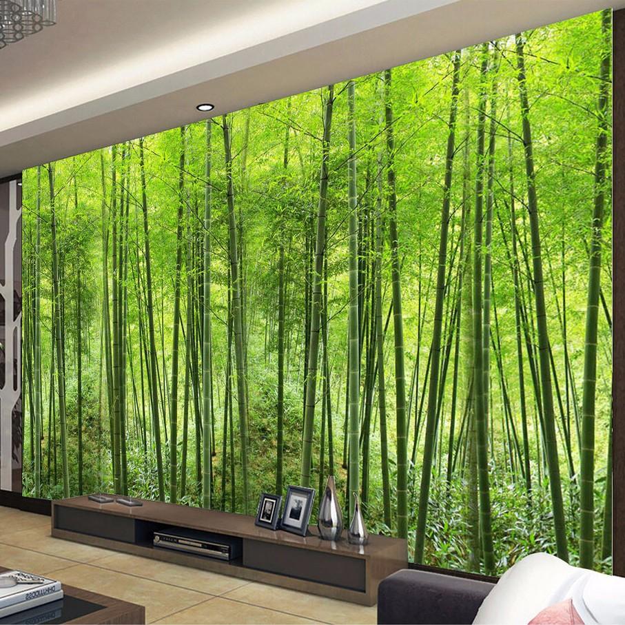 Green Bamboo Forest Wallpaper Mural, Custom Sizes Available Household-Wallpaper Maughon's