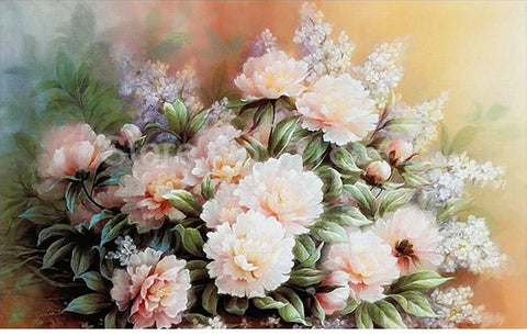 Image of Hand-Painted Watercolor Peonies Wallpaper Mural, Custom Sizes Available Wall Murals Maughon's