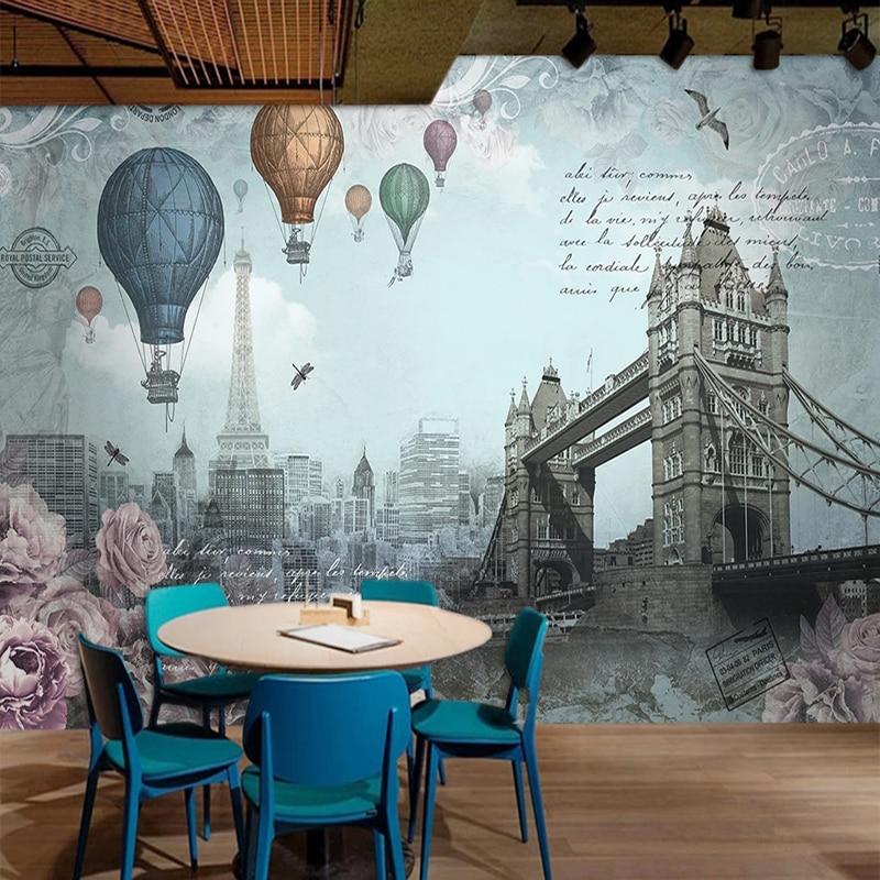 Hot Air Balloons In Europe Wallpaper Mural, Custom Sizing Available Household-Wallpaper Maughon's