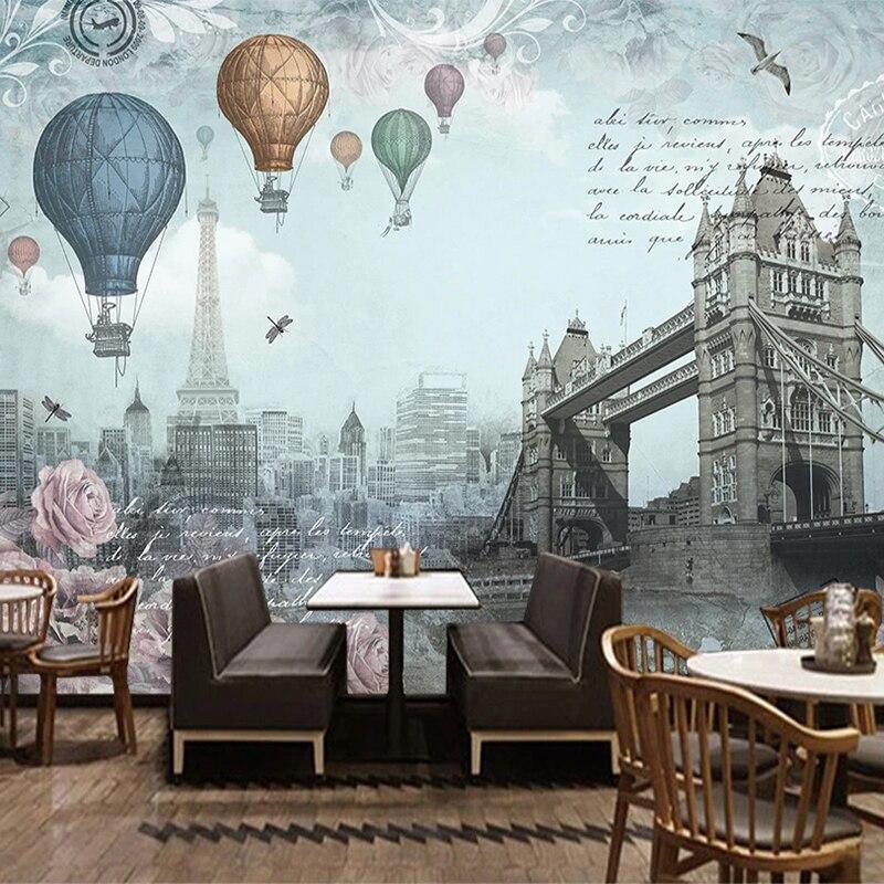 Hot Air Balloons In Europe Wallpaper Mural, Custom Sizing Available Household-Wallpaper Maughon's