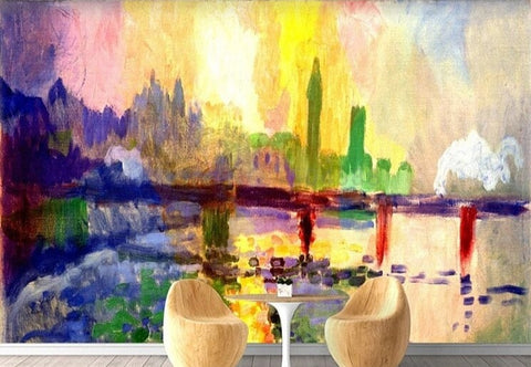 Image of Impressionist City Painting Wallpaper Mural, Custom Sizes Available Wall Murals Maughon's